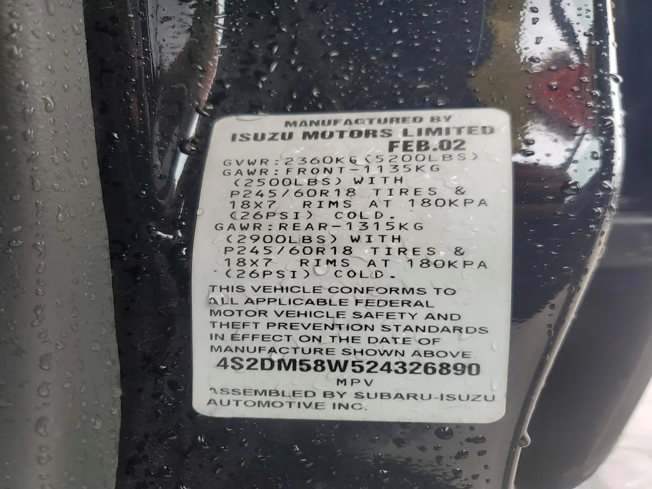 2002 Isuzu Rodeo S