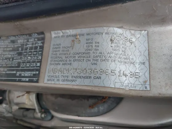 1986 BMW 528 - 533 - 633 - 733 528E