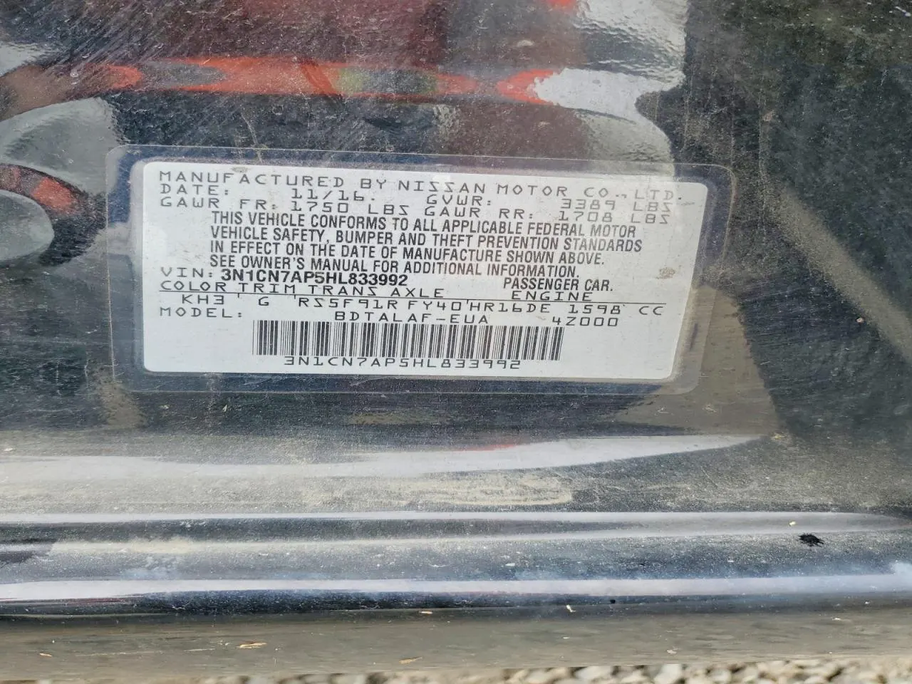 2017 Nissan Versa Sedan S Plus