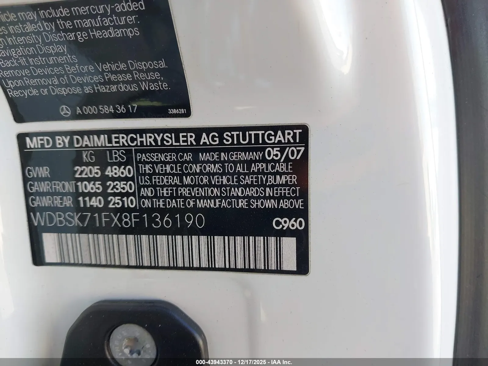 2008 Mercedes-Benz SL-Class V8