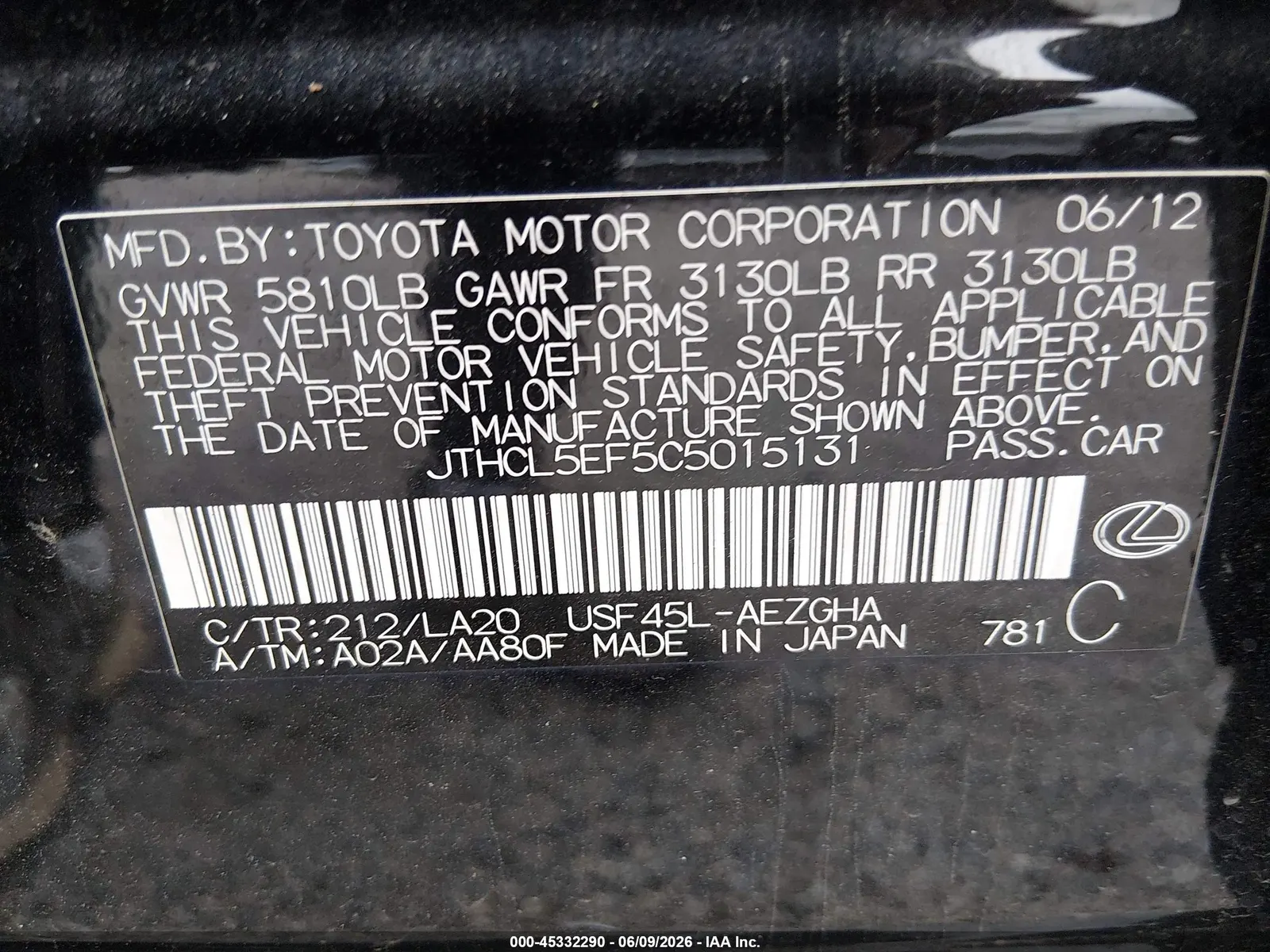 2012 Lexus LS 460
