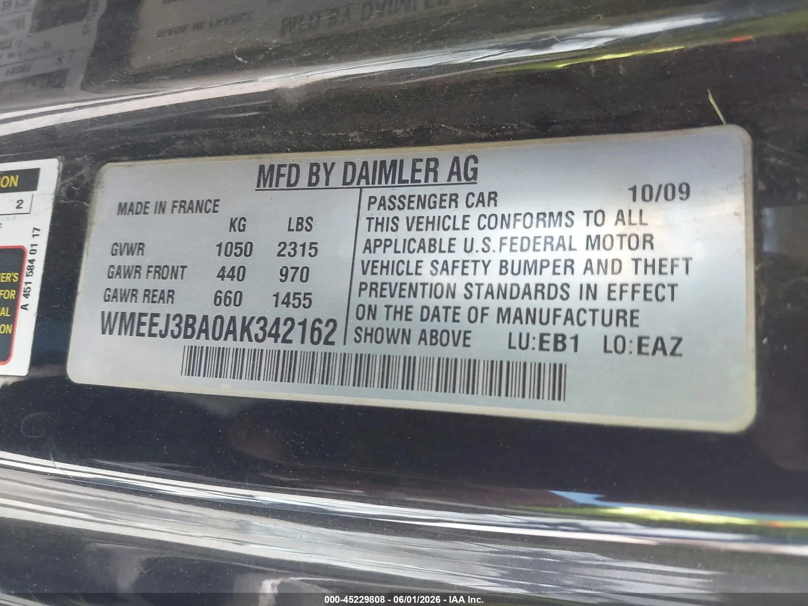 2010 smart fortwo Pure