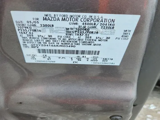 2006 Mazda Tribute s