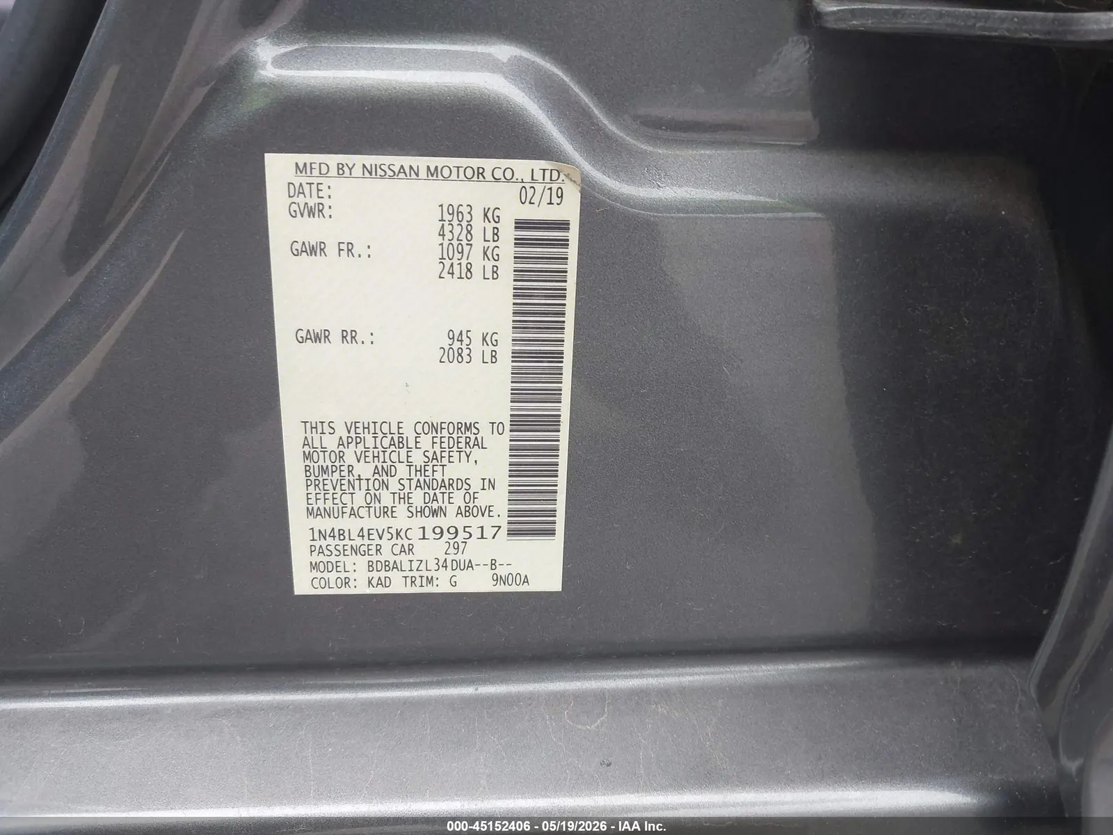 2019 Nissan Altima 2.5 SL