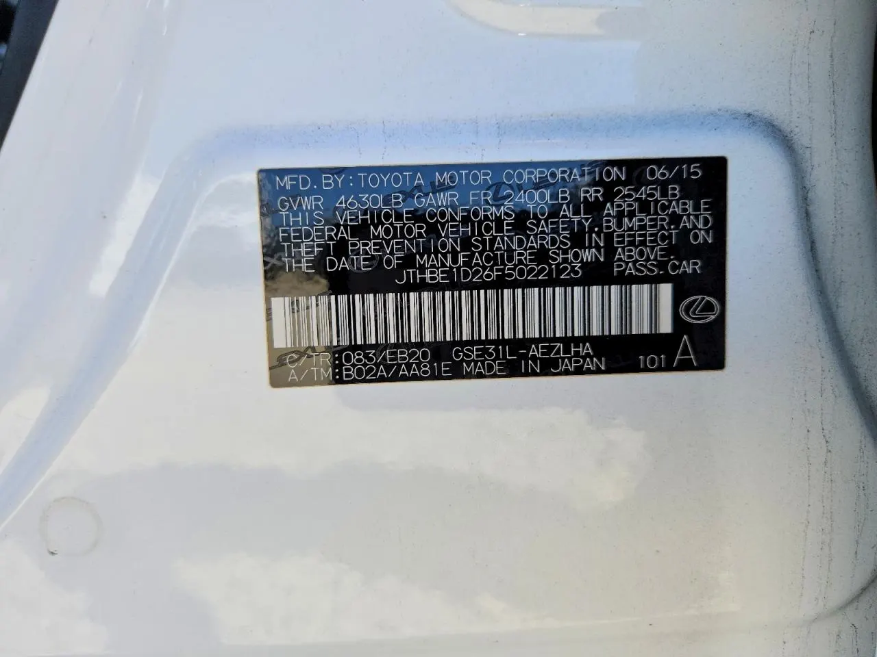 2015 Lexus IS 350 IS