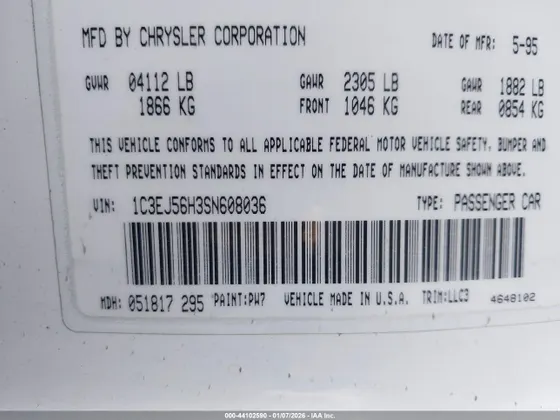 1995 Chrysler Cirrus Lxi