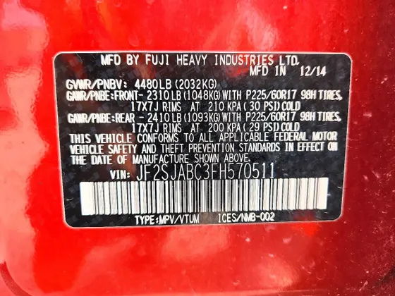 2015 Subaru Forester 2.5i
