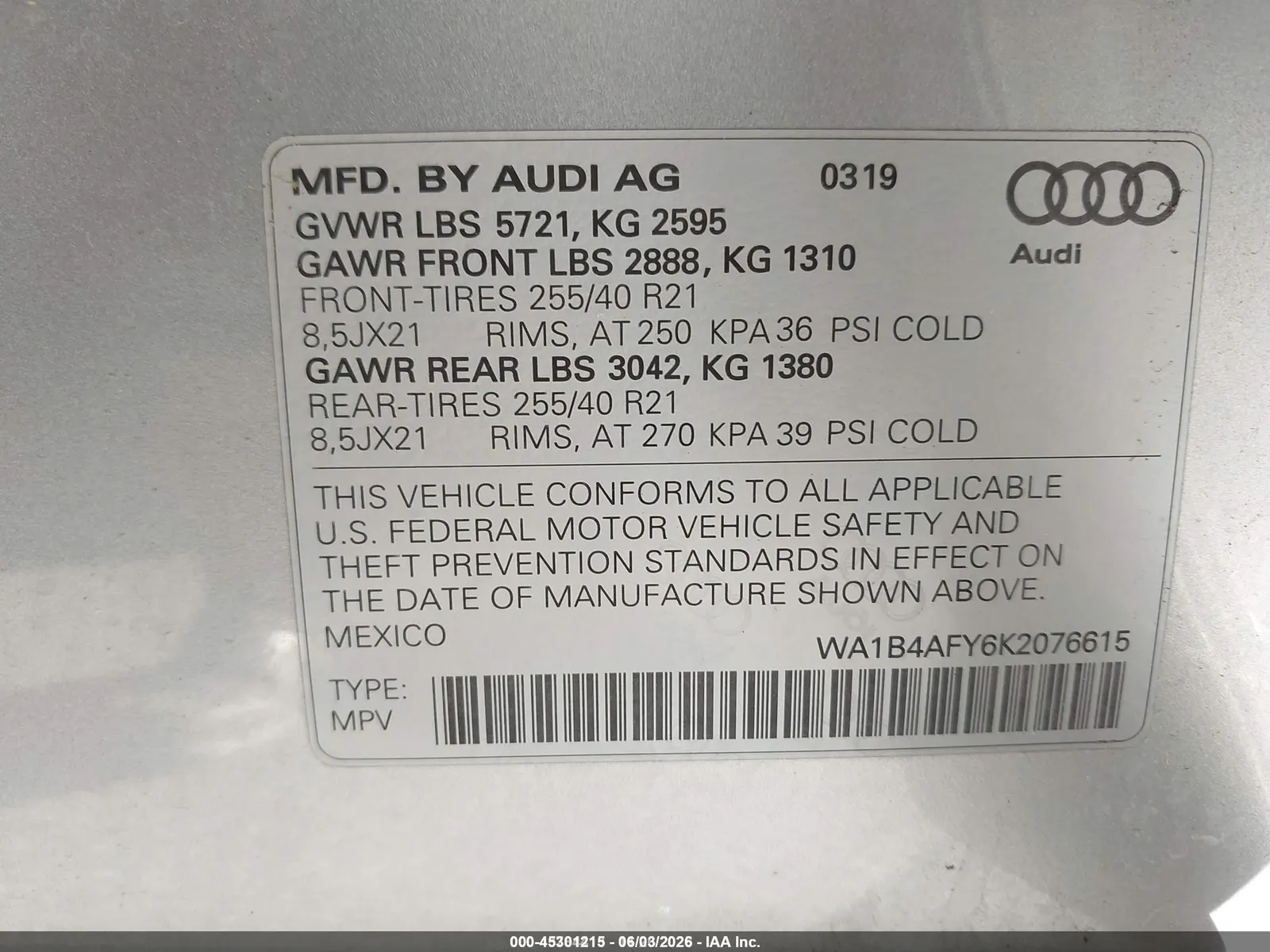 2019 Audi SQ5 Premium Plus