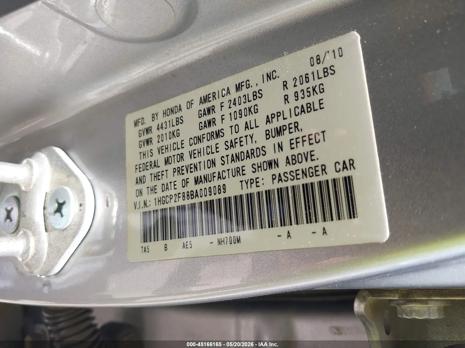 2011 Honda Accord Sdn EX-L