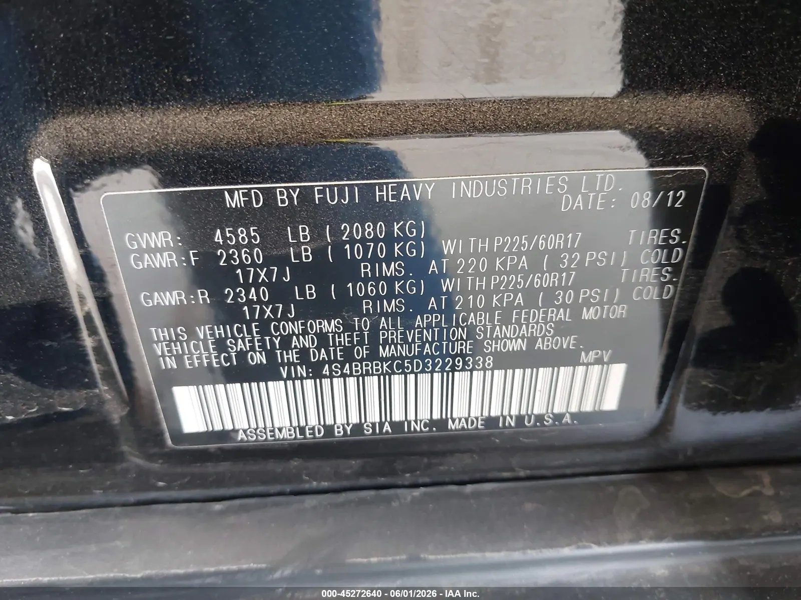 2013 Subaru Outback 2.5i Limited