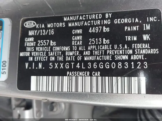 2016 Kia Optima LX