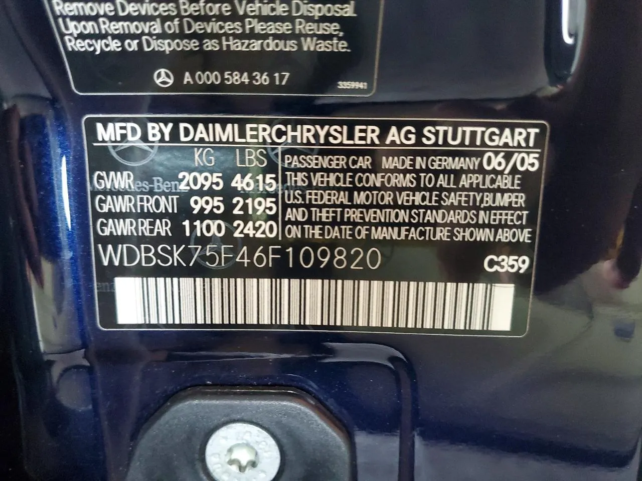 2006 Mercedes-Benz SL-Class 5.0L