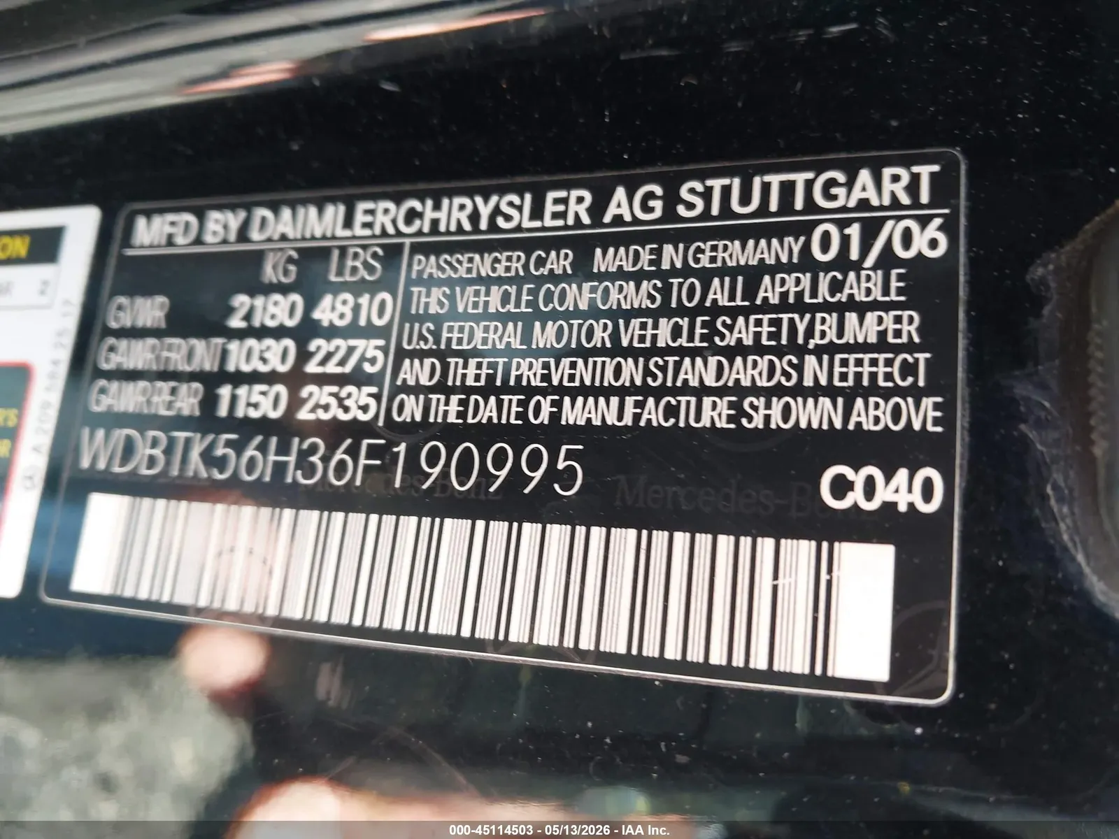 2006 Mercedes-Benz CLK-Class 3.5L