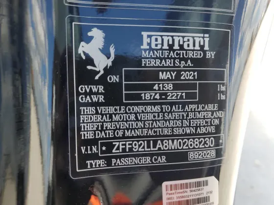 2021 Ferrari F8 Tributo