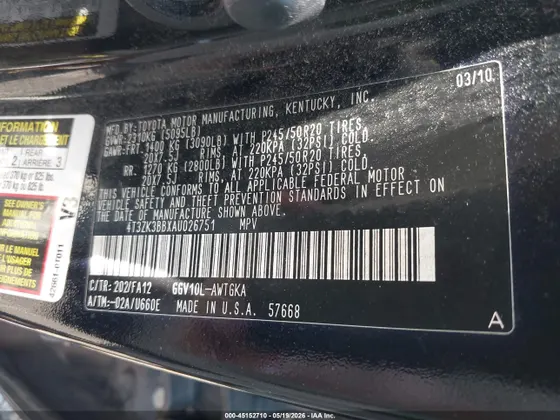 2010 Toyota Venza BASE V6