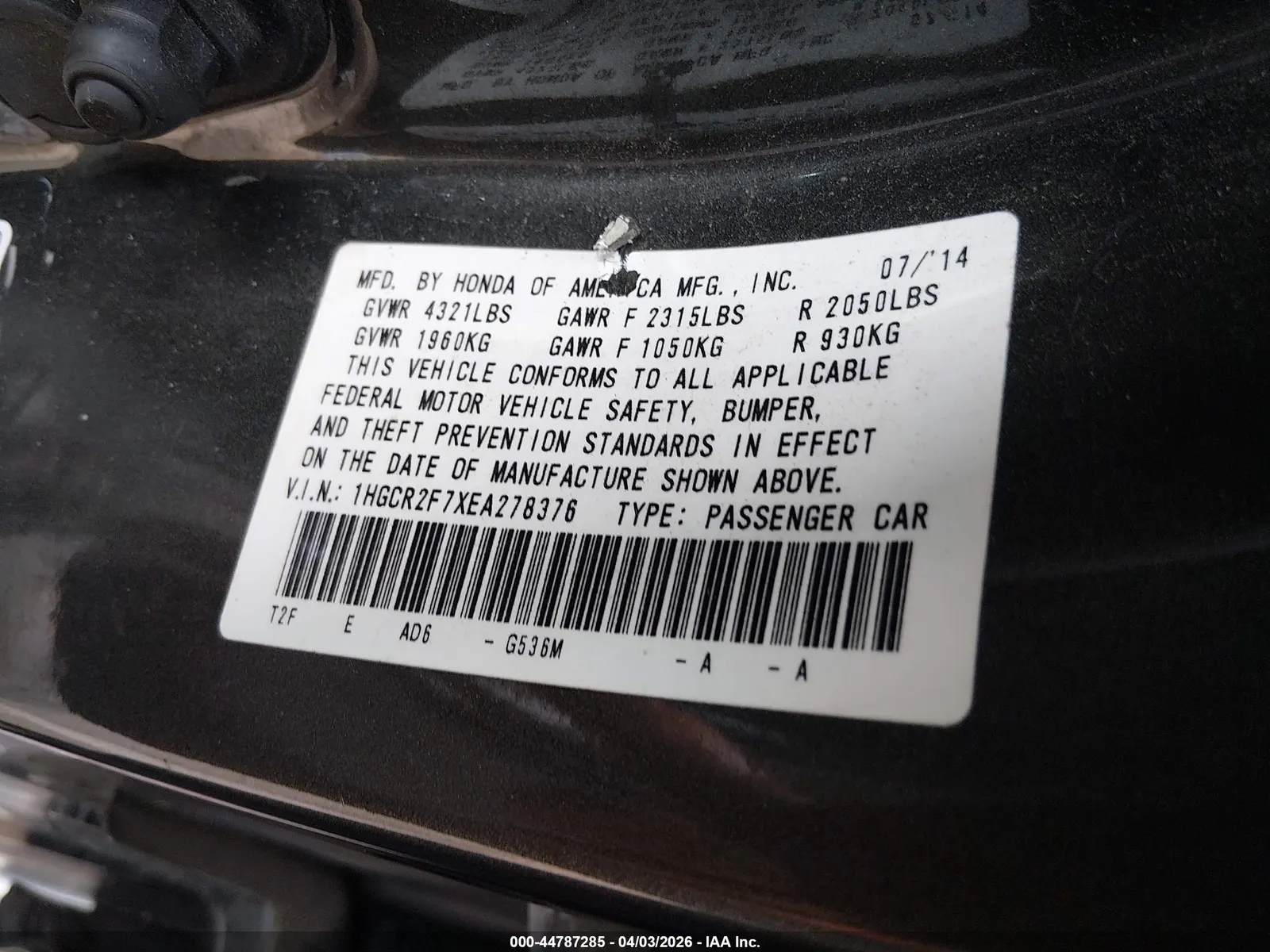 2014 Honda Accord Sedan EX