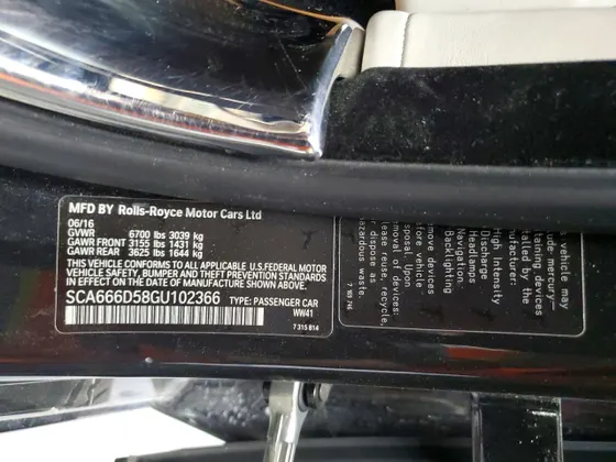2016 Rolls-Royce Dawn