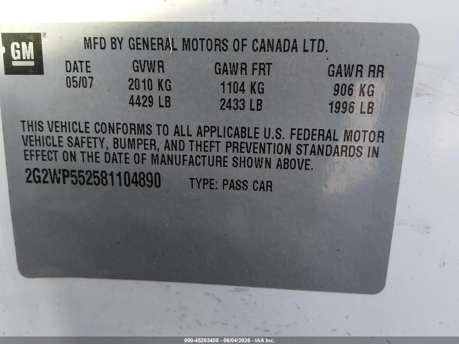 2008 Pontiac Grand Prix