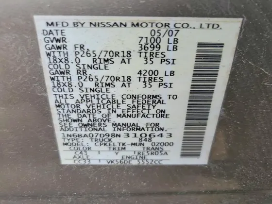 2008 Nissan Titan XE