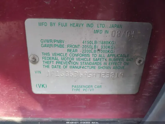 2005 Subaru Forester (Natl) X