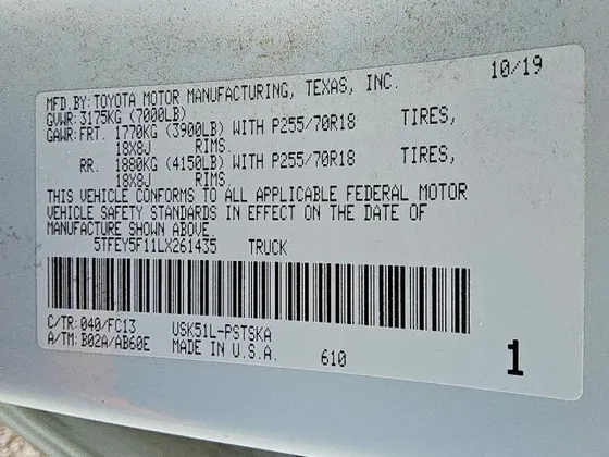 2020 Toyota Tundra 2WD SR5