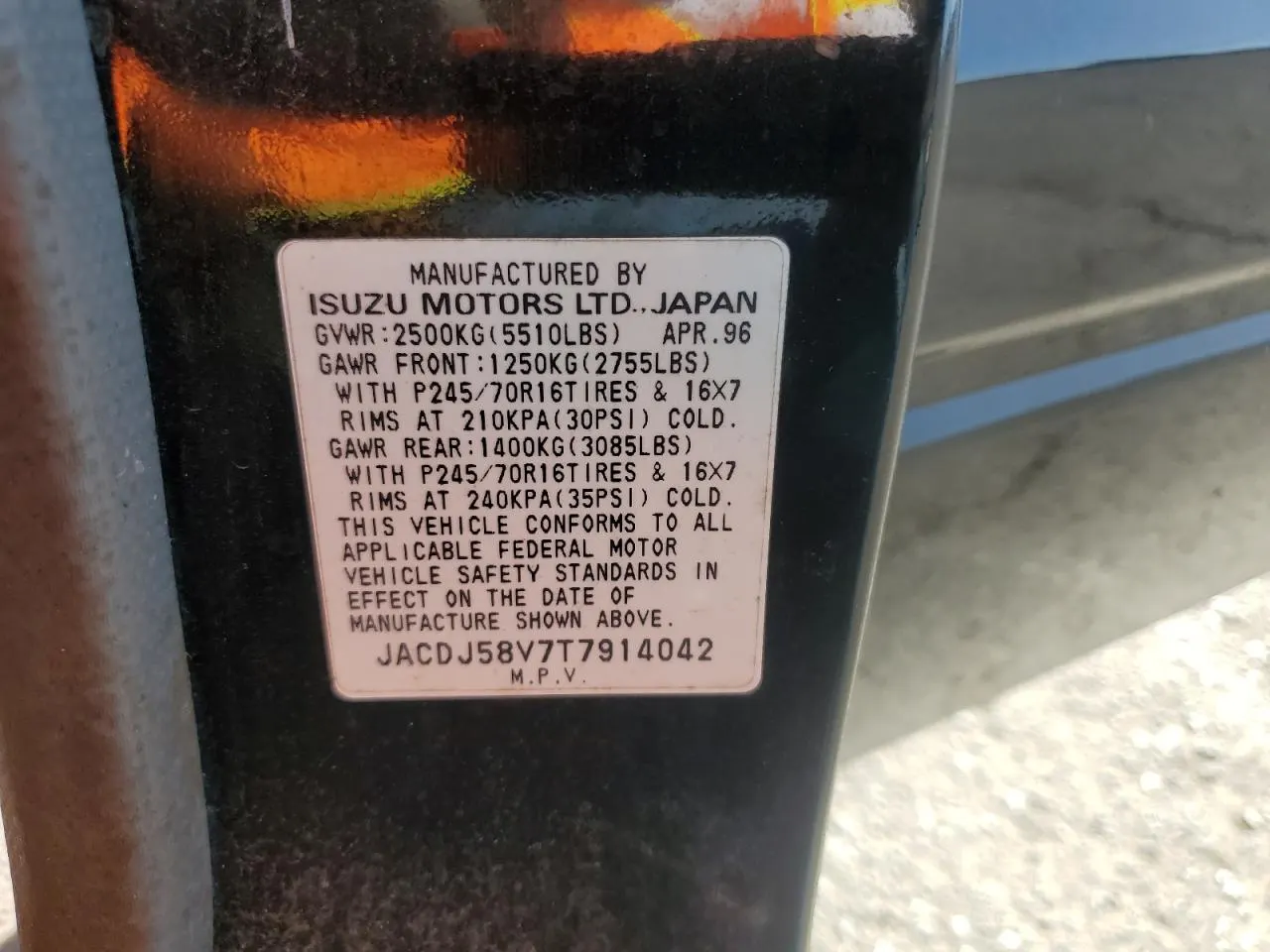 1996 Isuzu Trooper Base S
