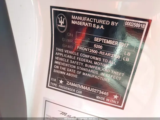 2018 Maserati GranTurismo Convertible Sport