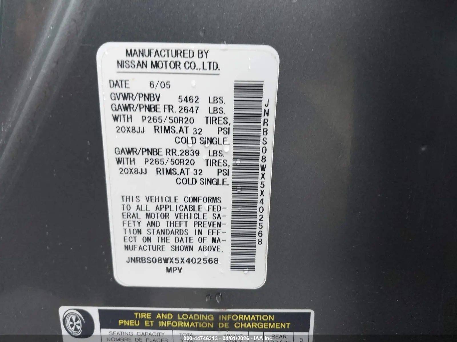 2005 INFINITI FX45