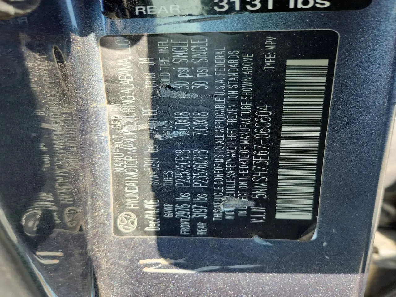 2007 Hyundai Santa Fe SE