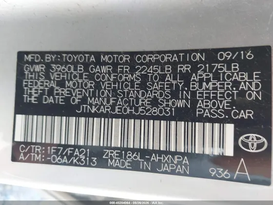 2017 Toyota Corolla iM