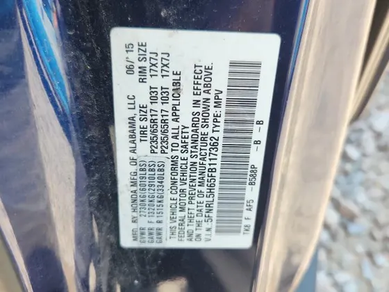 2015 Honda Odyssey EX-L