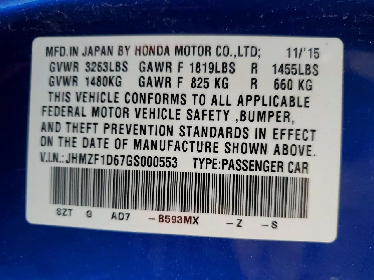 2016 Honda CR-Z EX