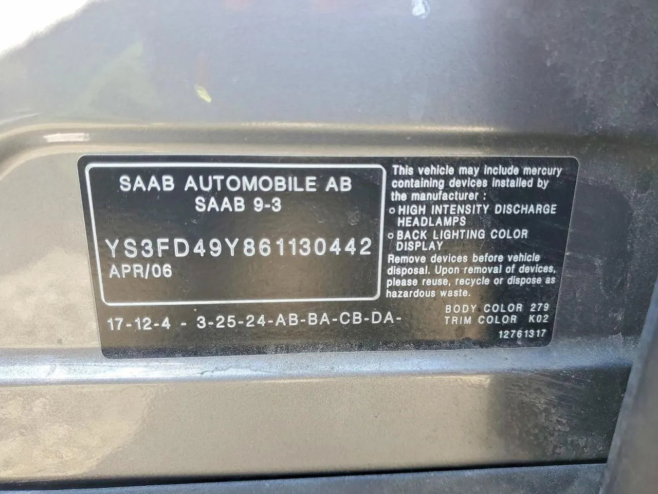 2006 Saab 9-3