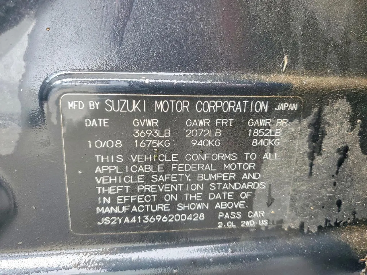 2009 Suzuki SX4 Man FWD