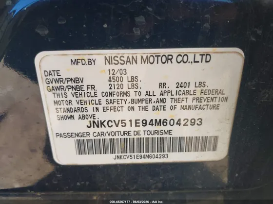 2004 INFINITI G35 Sedan w/Leather