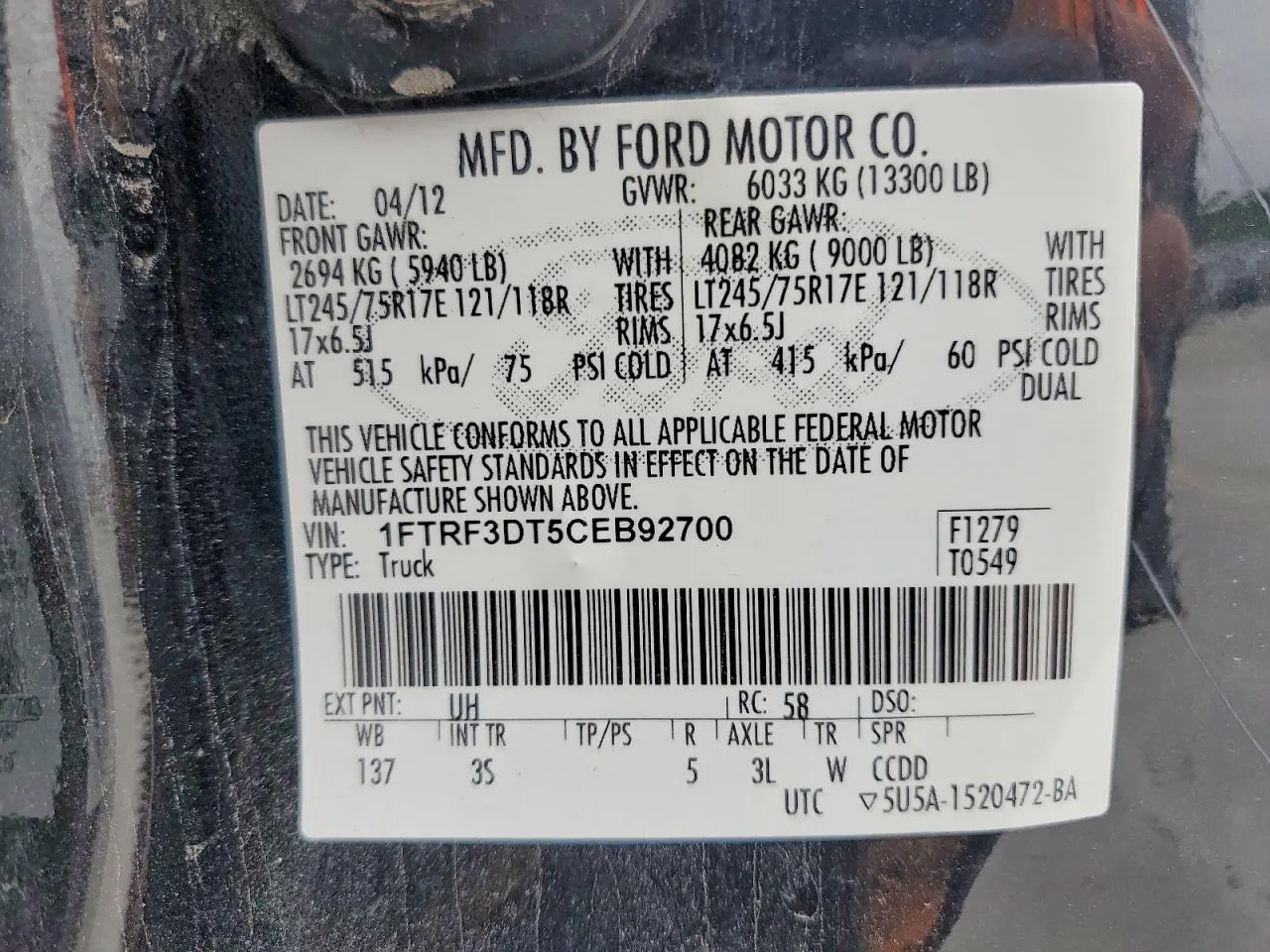 2012 Ford Super Duty F-350 DRW XLT