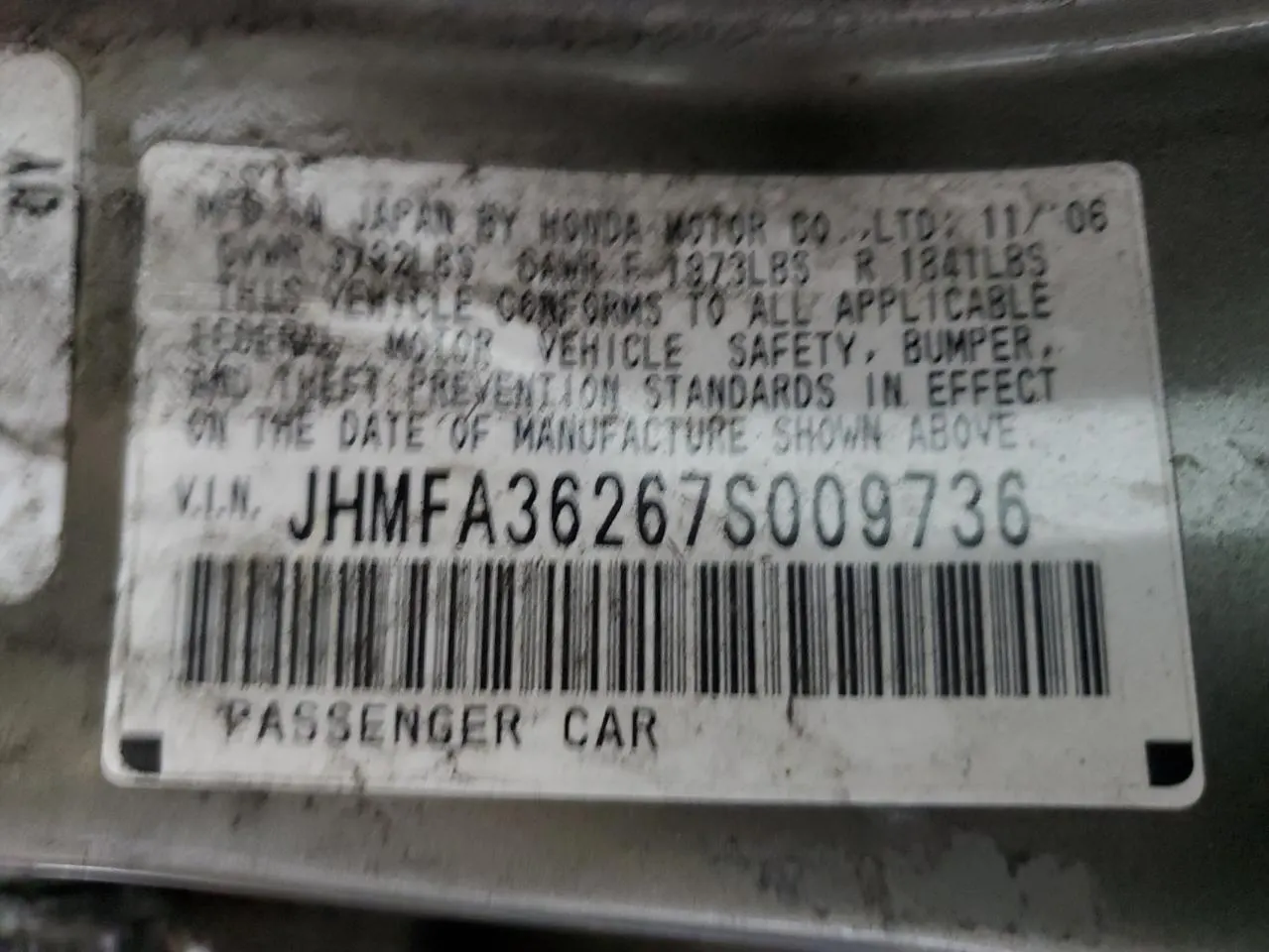 2007 Honda Civic Hybrid CIVIC