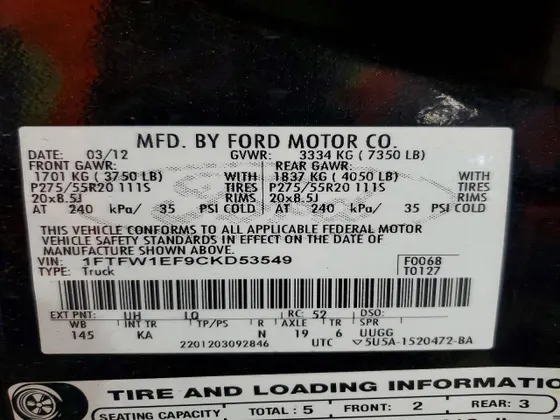 2012 Ford F-150 FX4