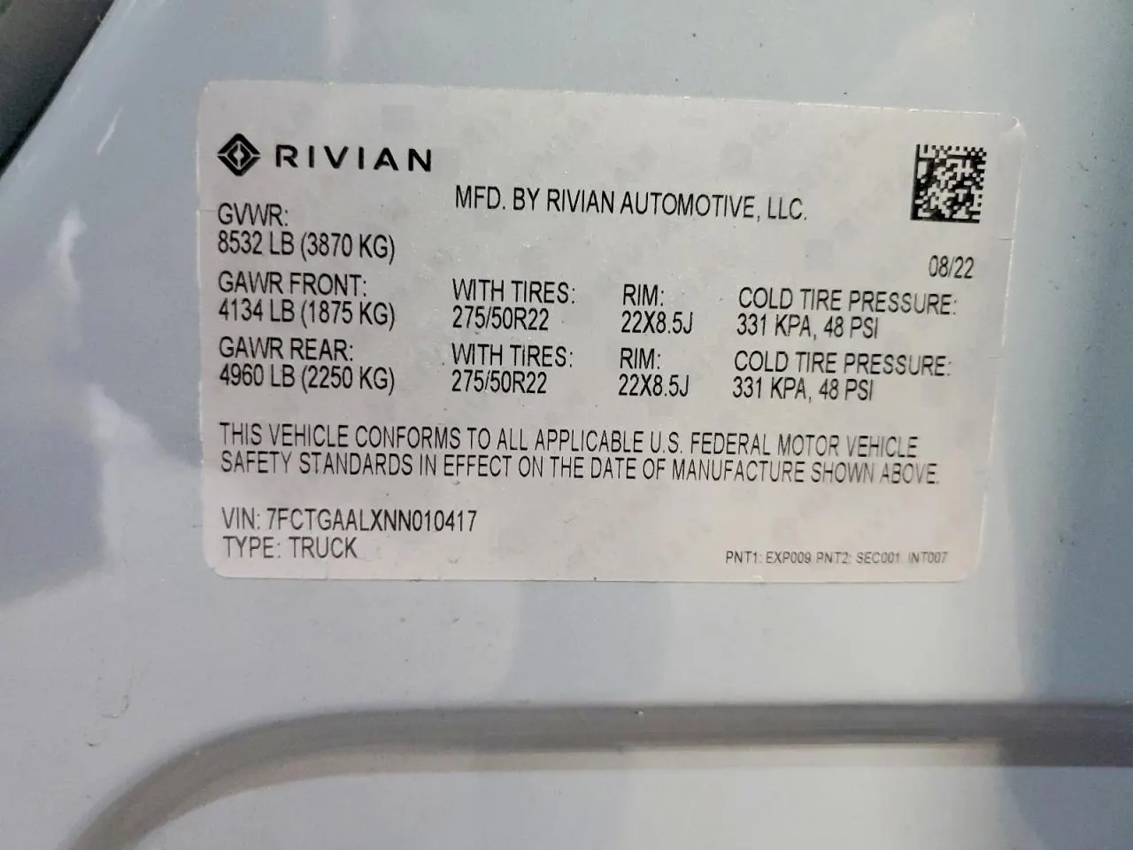 2022 Rivian R1T Launch Edition