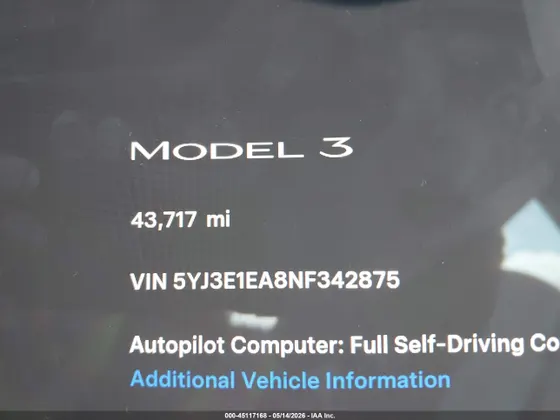 2022 Tesla Model 3 REAR-WHEEL DRIVE