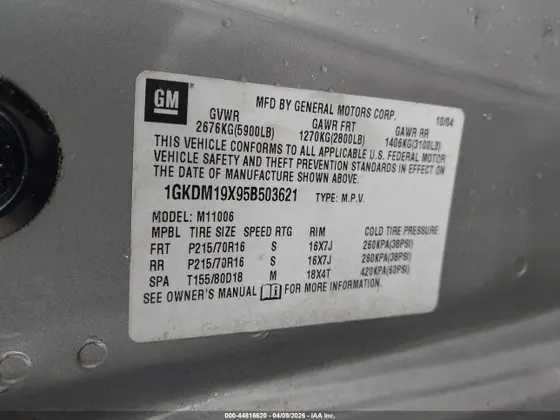 2005 GMC Safari Passenger