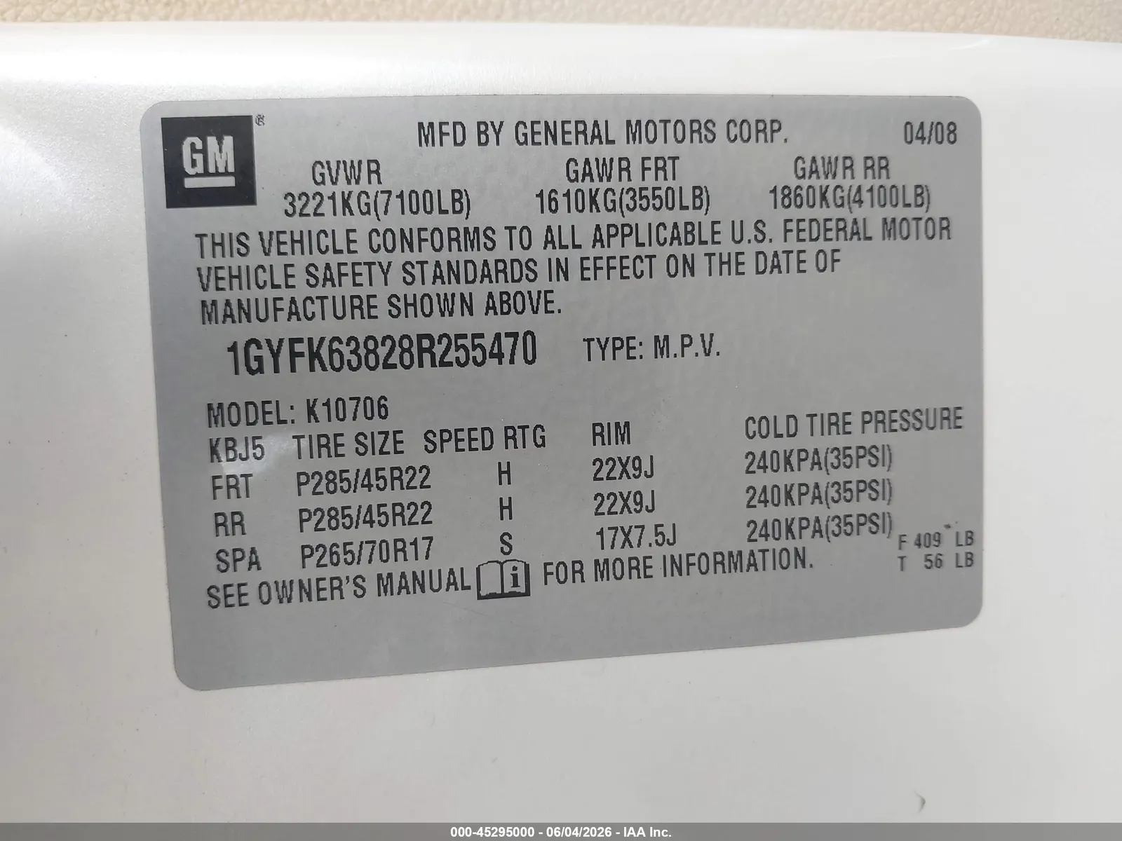 2008 Cadillac Escalade STANDARD