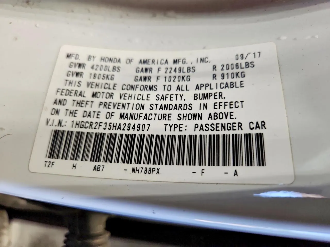 2017 Honda Accord Sedan LX