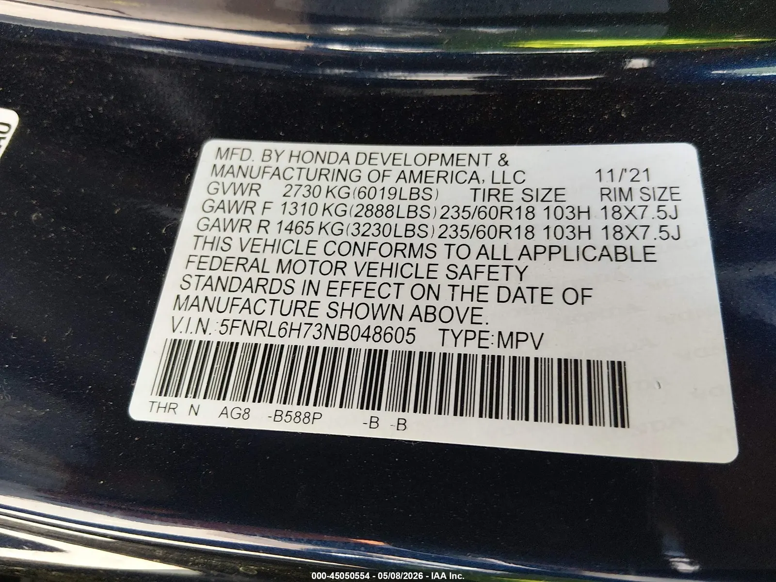 2022 Honda Odyssey EX-L