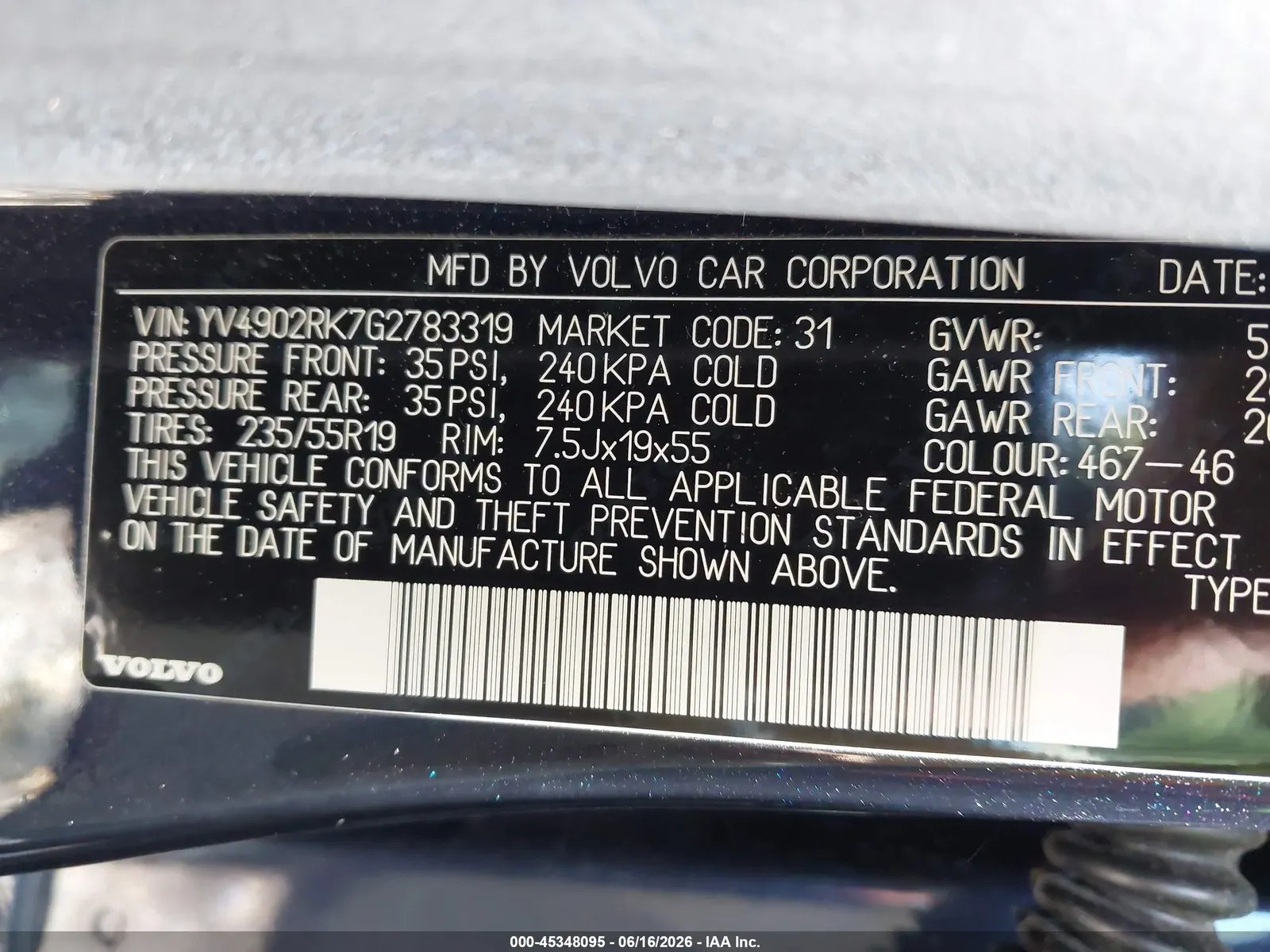 2016 Volvo XC60 T6