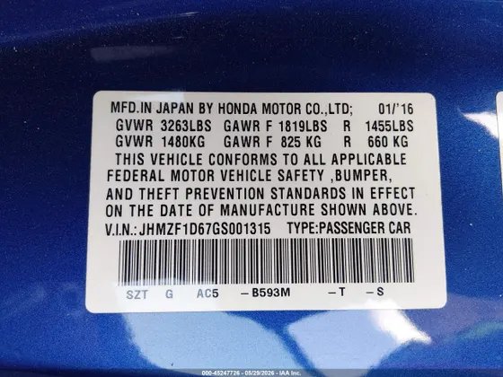2016 Honda CR-Z EX