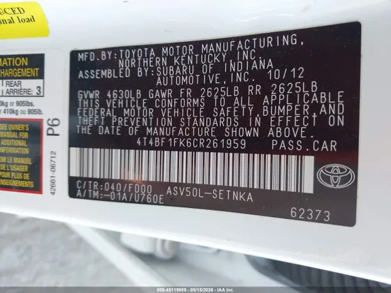 2012 Toyota Camry XLE