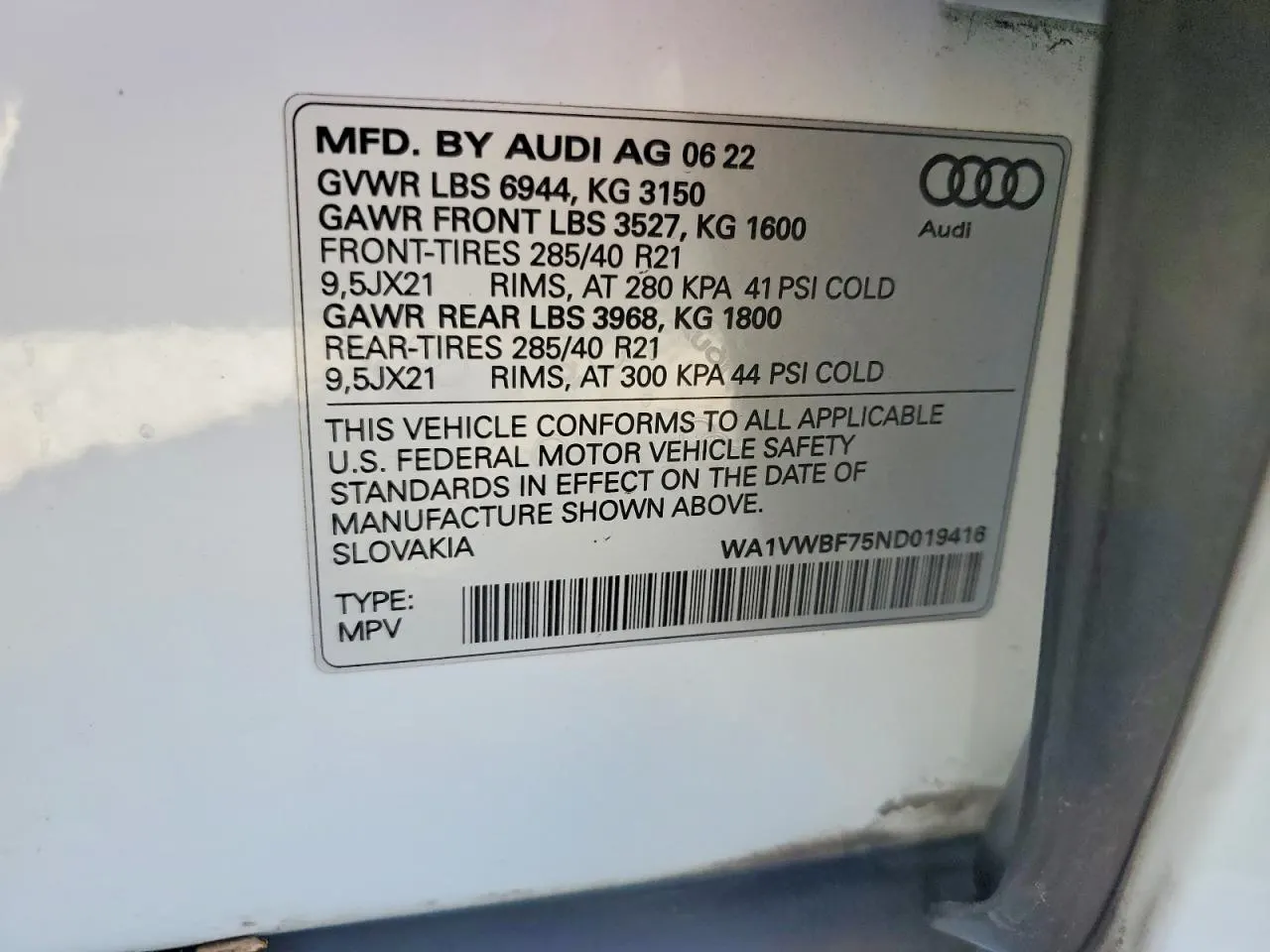 2022 Audi SQ7 Prestige