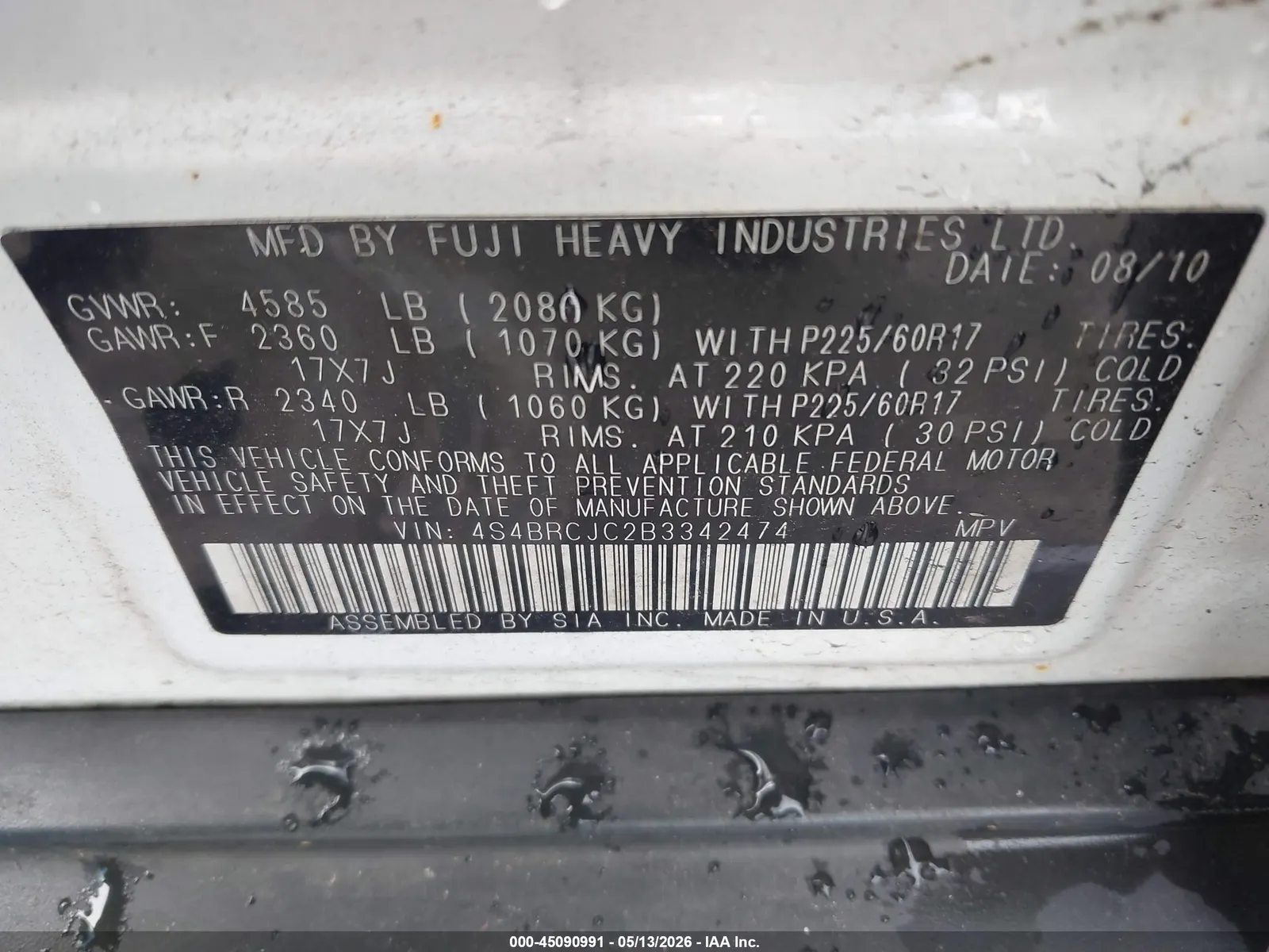 2011 Subaru Outback 2.5i Limited