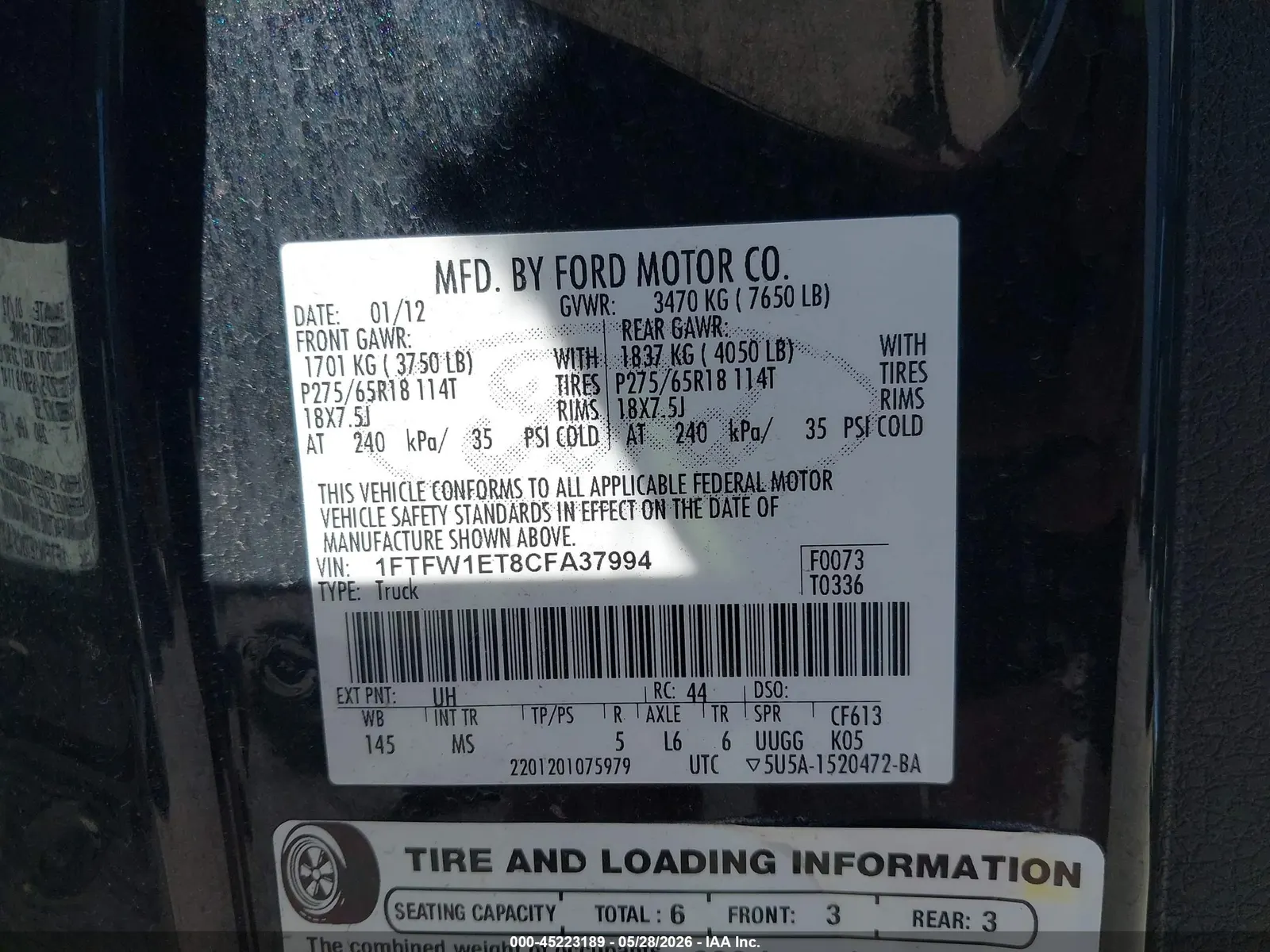2012 Ford F-150 Platinum